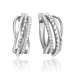 Серьги из белого золота Platina с фианитом 02-4533-00-401-1120-24 фото