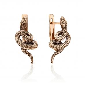 Золотые серьги Символ года Змея Platina 02-4536-00-000-1110-42 фото