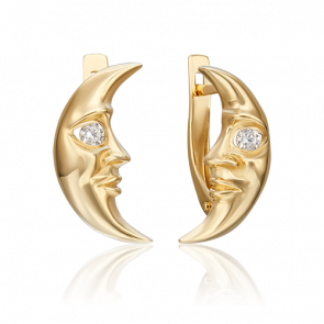 Серьги из лимонного золота Platina с фианитом 02-4537-00-401-1130-03 фото