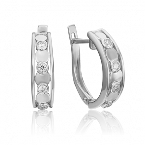 Серьги из белого золота Platina с фианитом 02-4545-00-401-1120-03 фото