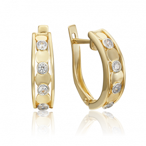 Серьги из лимонного золота Platina с фианитом 02-4545-00-401-1130-03 фото
