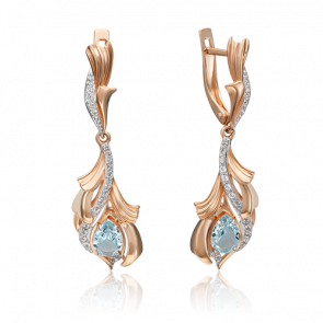 Золотые серьги Platina с топазом 02-4546-00-201-1110-57 фото
