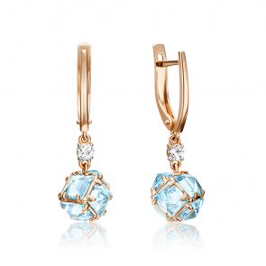Золотые серьги Platina с топазом 02-4547-00-201-1110-57 фото