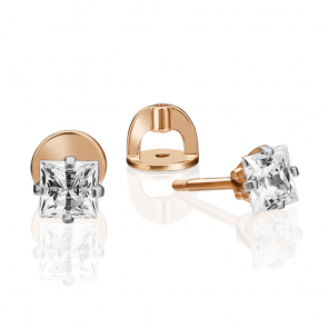 Золотые серьги Platina с фианитом 02-4549-00-401-1110 фото