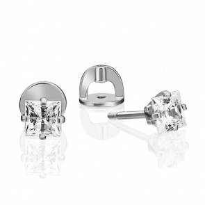 Серьги из белого золота Platina с фианитом 02-4549-00-401-1120 фото