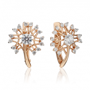 Золотые серьги Platina с фианитом 02-4552-00-501-1110-38 фото