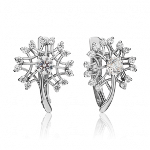 Серьги из белого золота Platina с фианитом 02-4552-00-501-1120-38 фото