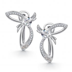 Серебряные серьги АЛЬКОР с фианитом 02-4552/00КЦ-00 фото