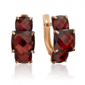 Золотые серьги Platina с гранатом 02-4556-00-204-1110-46 фото