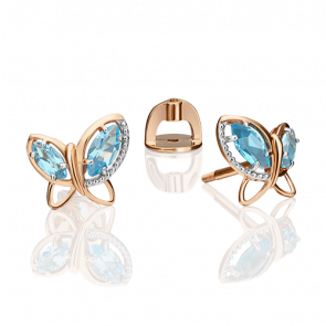 Золотые серьги Platina с топазом 02-4558-00-201-1110-46 фото