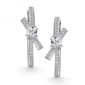 Серебряные серьги АЛЬКОР с фианитом 02-4559/00КЦ-00 фото