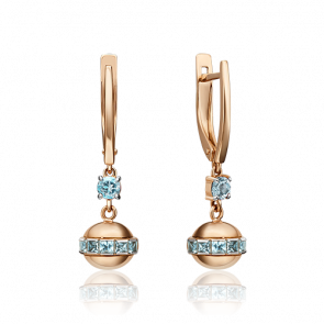 Золотые серьги Platina с топазом 02-4561-00-201-1110-46 фото