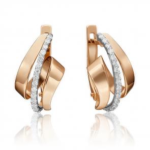 Серьги из комбинированного золота Platina с фианитом 02-4562-00-401-1111-24 фото