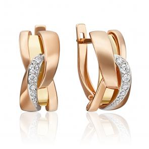 Серьги из комбинированного золота Platina с фианитом 02-4572-00-401-1113-03 фото