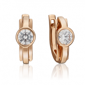 Золотые серьги Platina с фианитом 02-4575-00-501-1110-38 фото