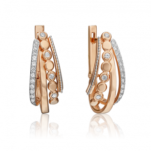 Серьги из комбинированного золота Platina с фианитом 02-4576-00-401-1111-24 фото
