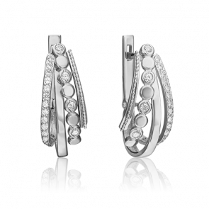 Серьги из белого золота Platina с фианитом 02-4576-00-401-1120-24 фото