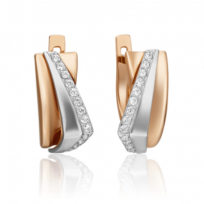Серьги из комбинированного золота Platina с фианитом 02-4579-00-401-1111-24 фото