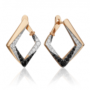 Золотые серьги Platina с фианитом 02-4580-00-403-1110-24 фото