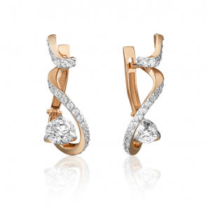 Золотые серьги Platina с фианитом 02-4582-00-501-1110-38 фото