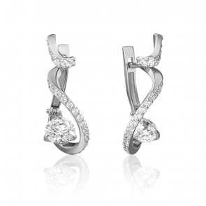 Серьги из белого золота Platina с фианитом 02-4582-00-501-1120-38 фото