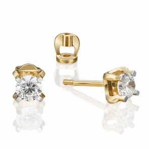 Серьги из лимонного золота Platina с фианитом 02-4587-00-401-1130 фото