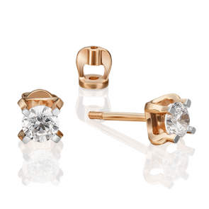 Золотые серьги Platina с фианитом 02-4587-00-501-1110-38 фото