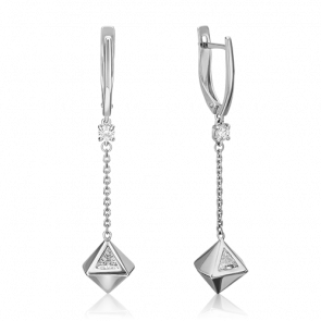 Серьги из белого золота Platina с фианитом 02-4590-00-501-1120-38 фото