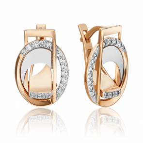 Золотые серьги Platina с фианитом 02-4592-00-401-1110-48 фото