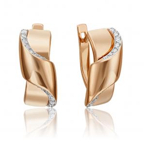 Золотые серьги Platina с фианитом 02-4594-00-401-1110-23 фото