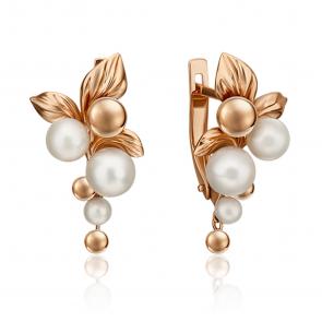 Золотые серьги Platina с жемчугом 02-4599-00-301-1110-31 фото