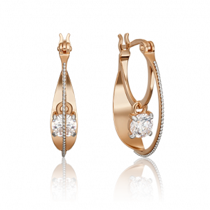 Серьги из комбинированного золота Platina с фианитом 02-4600-00-501-1111-38 фото