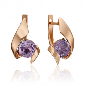 Золотые серьги Platina с аметистом 02-4601-00-203-1110-46 фото