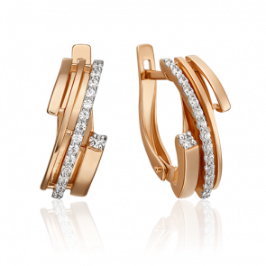 Золотые серьги Platina с фианитом 02-4603-00-401-1110-23 фото