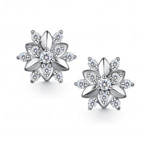 Серебряные серьги АЛЬКОР с муассанитом 02-4603/000М-00 фото