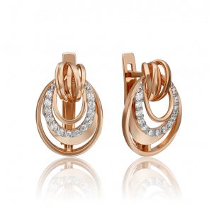 Золотые серьги Platina с фианитом 02-4606-00-401-1110-23 фото