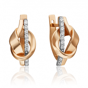 Серьги из комбинированного золота Platina с фианитом 02-4607-00-401-1111-23 фото