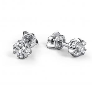 Серебряные серьги АЛЬКОР с муассанитом 02-4607/000М-00 фото