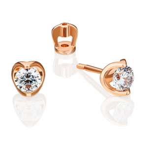 Золотые серьги Platina с фианитом 02-4608-00-401-1110 фото