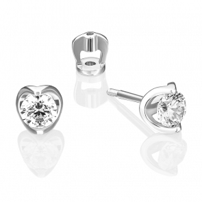 Серьги из белого золота Platina с фианитом 02-4608-00-401-1120 фото