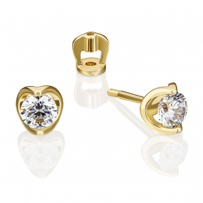 Серьги из лимонного золота Platina с фианитом 02-4608-00-401-1130 фото