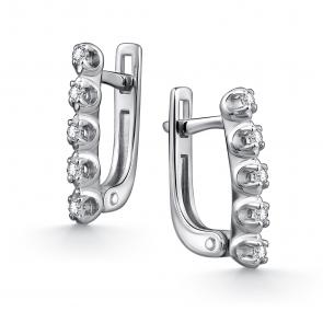 Серебряные серьги АЛЬКОР с муассанитом 02-4608/000М-00 фото