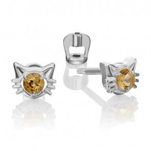 Серебряные серьги Platina с цитрином 02-4613-00-206-0200-68 фото
