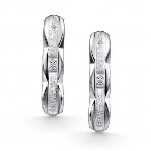 Серебряные серьги АЛЬКОР с бриллиантом 02-4614/000Б-00 фото