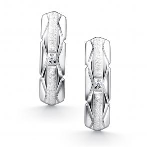 Серебряные серьги АЛЬКОР с бриллиантом 02-4616/000Б-00 фото