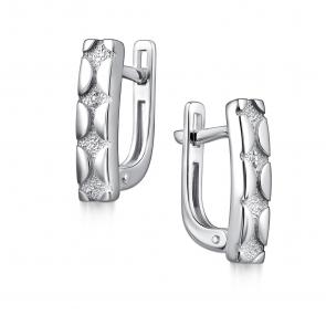 Серебряные серьги АЛЬКОР с бриллиантом 02-4619/000Б-00 фото