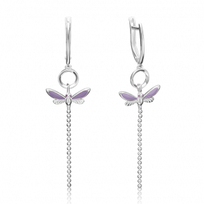 Серебряные серьги Platina с эмалью 02-4642-00-000-0200-71 фото
