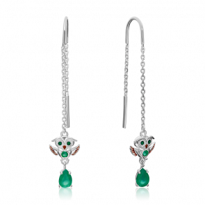 Серебряные серьги Platina с эмалью и халцедоном 02-4645-00-274-0200-68 фото