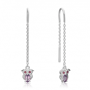Серебряные серьги Platina с аметистом и эмалью 02-4647-00-203-0200-68 фото