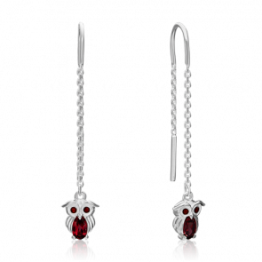 Серебряные серьги Platina с гранатом и эмалью 02-4647-00-204-0200-68 фото